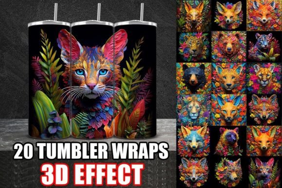 3D Colorful Animals Tumbler Wrap Bundle: A Strategic Design Resource for Creative and Commercial Use
