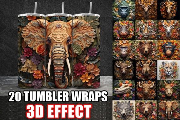 3D Flowers and Wild Animals for Creative Design Projects