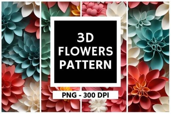 3D Flowers Pattern Background 01: A Modern Floral Design Solution for Creative Projects