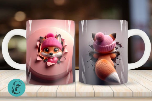 3D Fox Valentine Mug Wrap 2 Sided 03: A Versatile Tool for Creative Projects