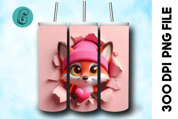 3D Fox Valentine Tumbler Wrap 21: A Creative and Practical Digital Design for DIY Enthusiasts