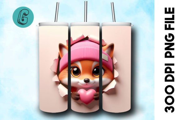 3D Fox Valentine Tumbler Wrap 22: Creative and Easy to Use