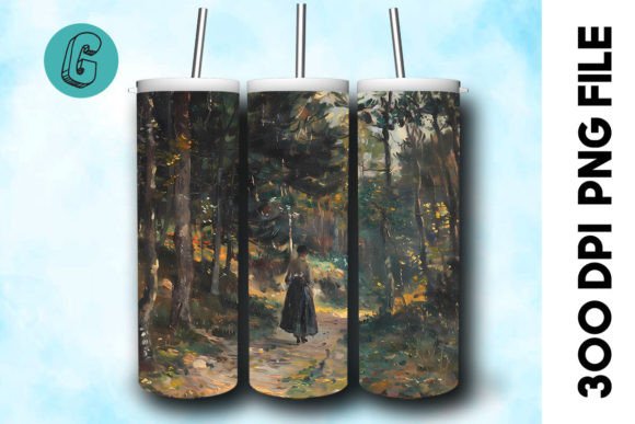 3D Oil Paint Forest Tumbler Wrap 22