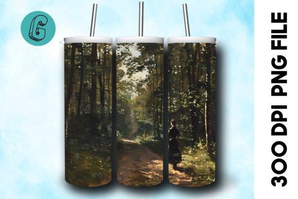 3D Oil Paint Forest Tumbler Wrap 23