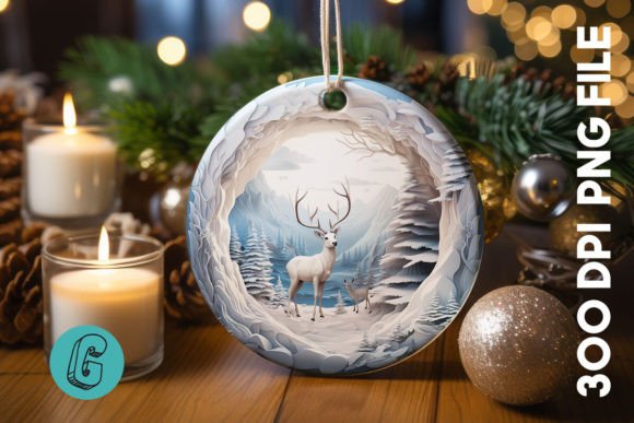 3D Reindeer Break Through Ornament 37: A Creative Asset for DIY Enthusiasts