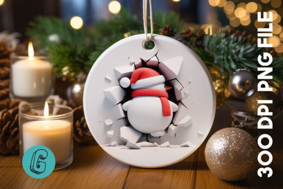 3D Snowman Break Wall Ornament PNG 43: A Creative Tool for Festive Projects