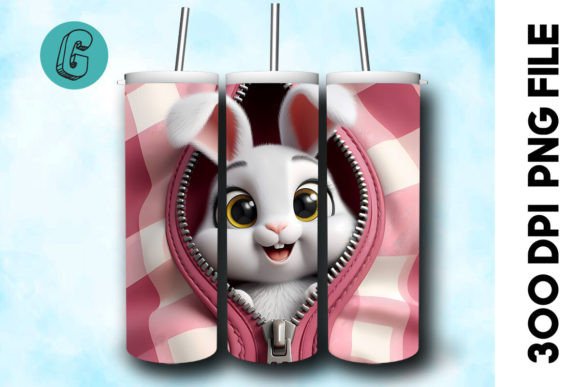 Rabbit 3D Valentine Tumbler Wrap 27