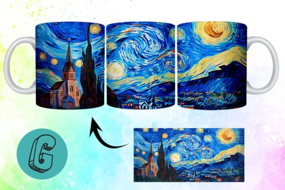 Transforming Classic Art into Modern DIY Masterpieces: A Guide to the 3D Oil Paint Starry Night Mug Wrap