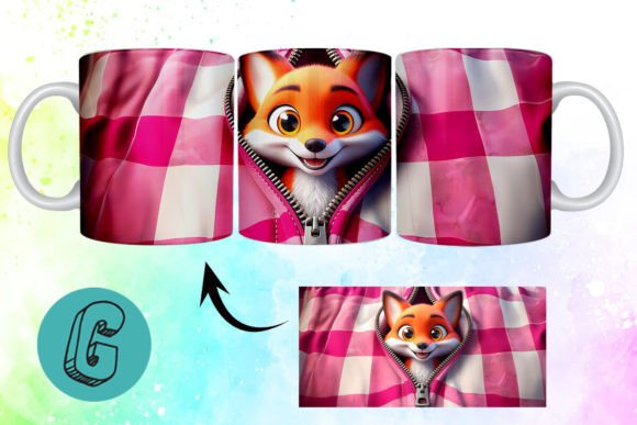 Valentine Cute Fox 3D Mug Wrap 05: A Creative and Practical Digital Design for Modern Makers