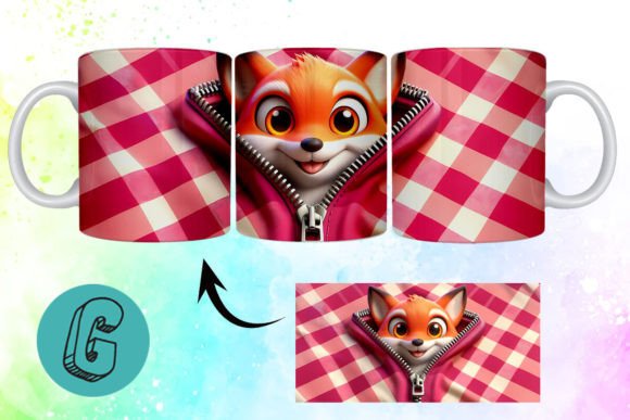 Valentine Cute Fox 3D Mug Wrap: A Creative and Versatile Digital Design for DIY Enthusiasts