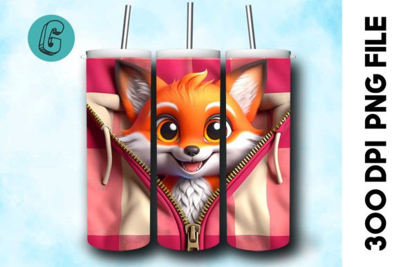 Valentine Cute Fox 3D Tumbler Wrap 35
