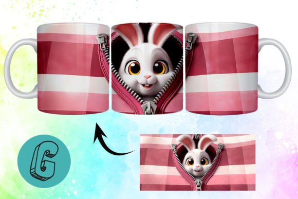 Valentine Cute Rabbit 3D Mug Wrap 13: A Creative Spark for Modern DIY Enthusiasts