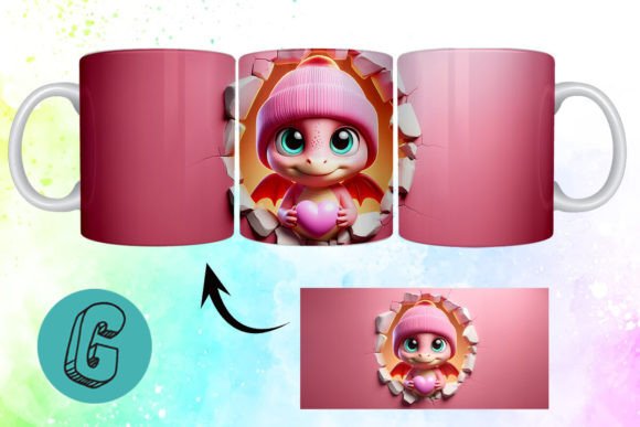 Valentine Dragon 3D Mug Wrap 91: A Creative Asset for DIY Enthusiasts