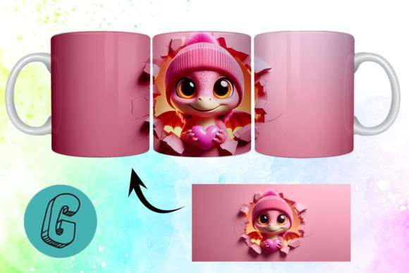 Valentine Dragon 3D Mug Wrap 97 – A Creative Tool for High-Quality DIY Projects