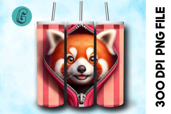 Valentine Red Panda 3D Tumbler Wrap: A Creative and High-Quality Digital Design for DIY Enthusiasts